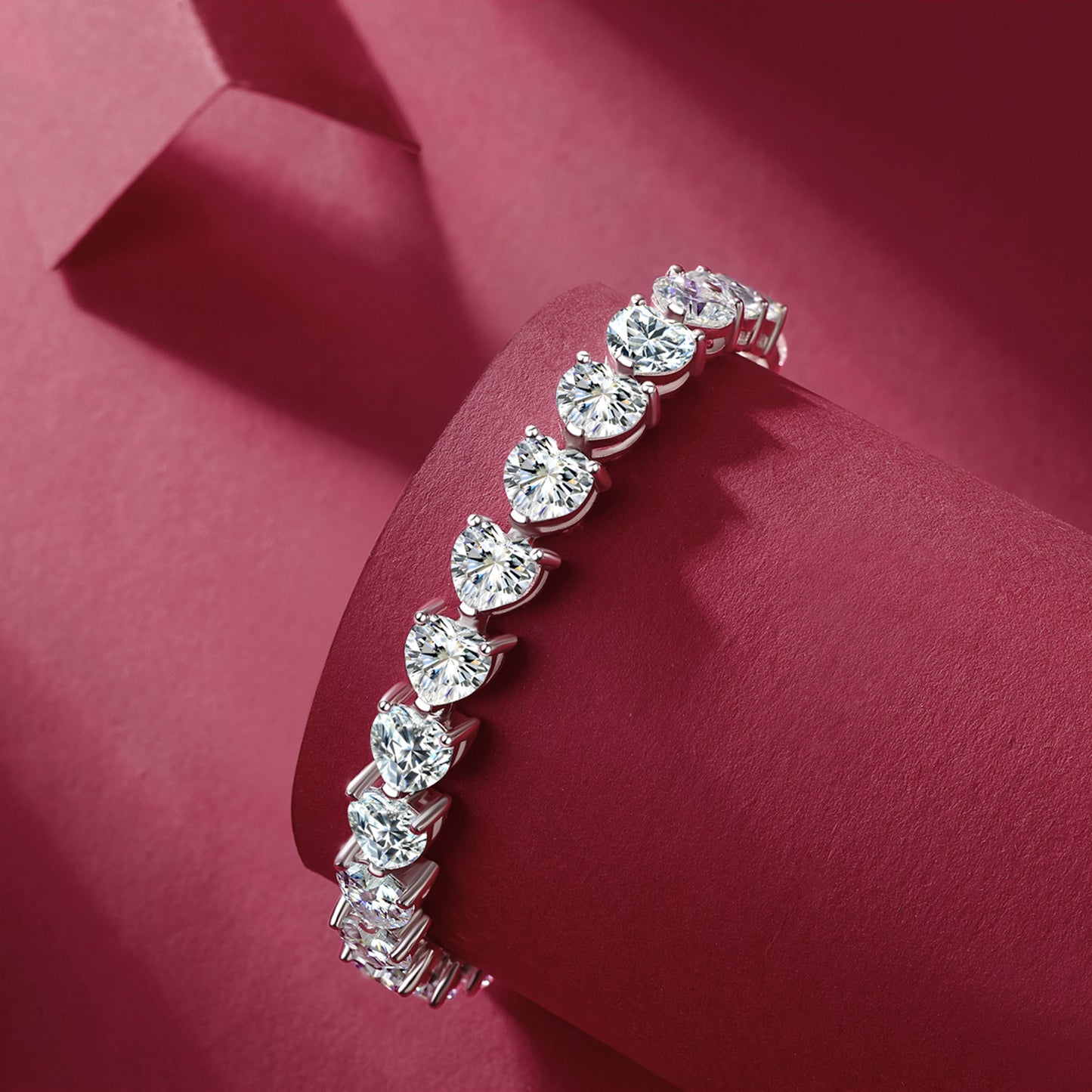 24 Carat Moissanite Heart Bracelet