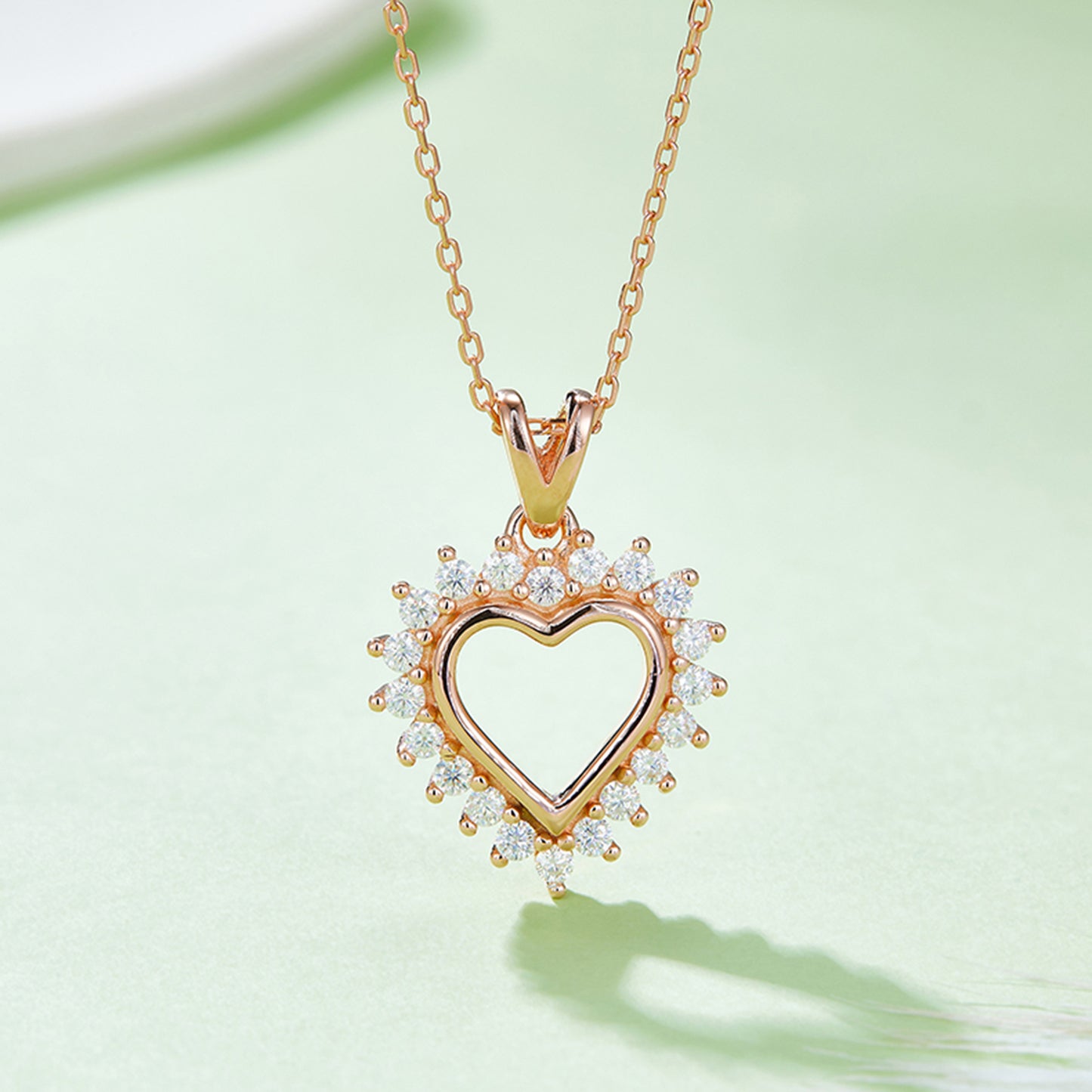 Moissanite Heart Pendant Necklace