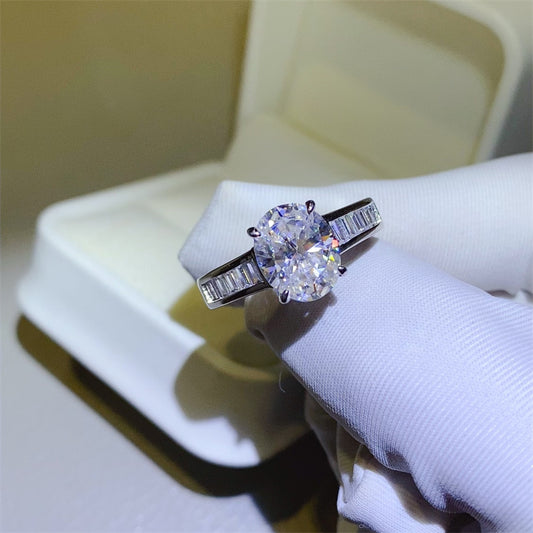 3 Carat Moissanite Oval Ring