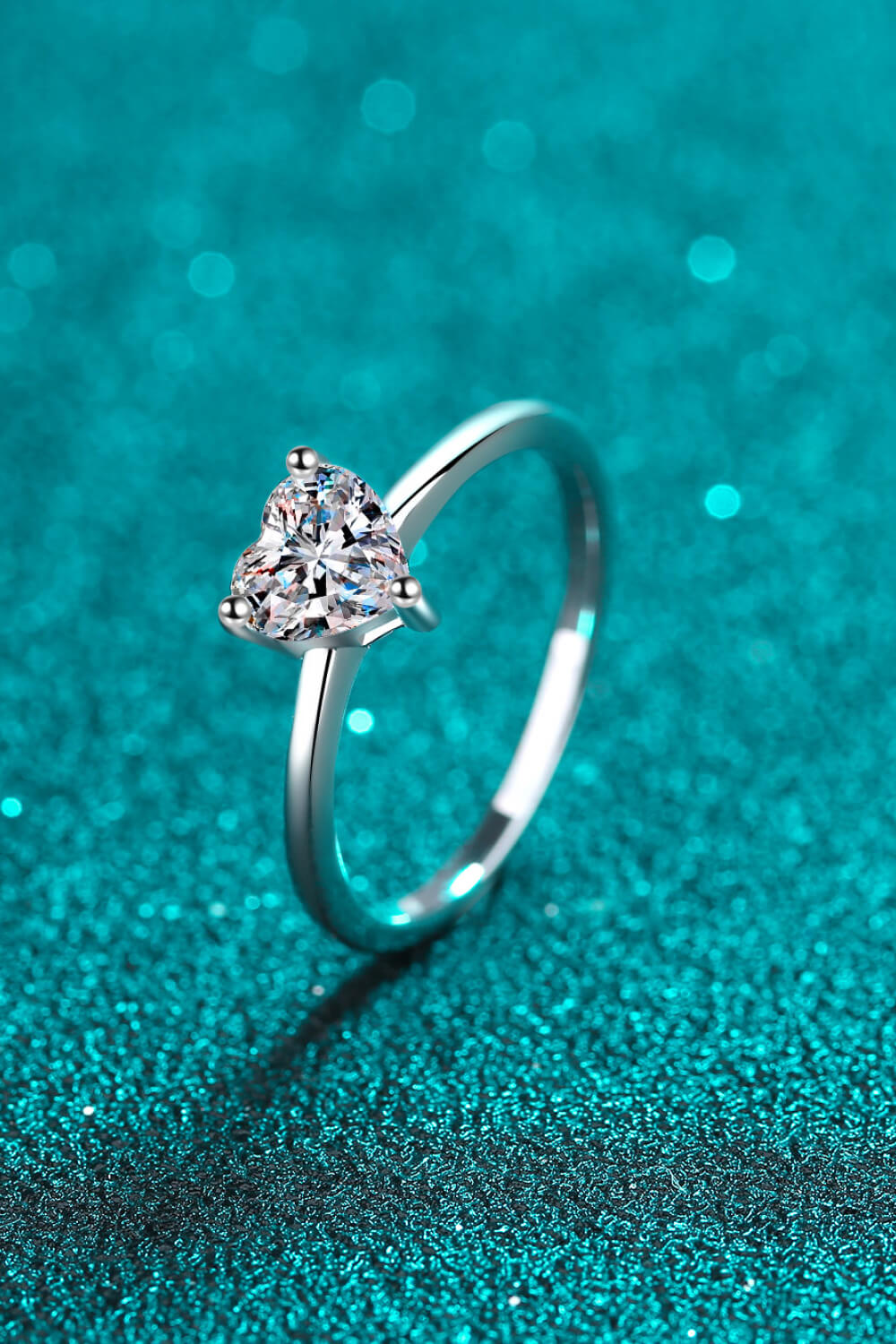 Heart-Shaped Moissanite Solitaire Ring