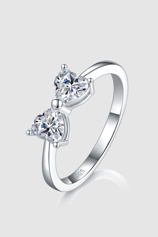 1 Carat Moissanite Silver Bow Ring