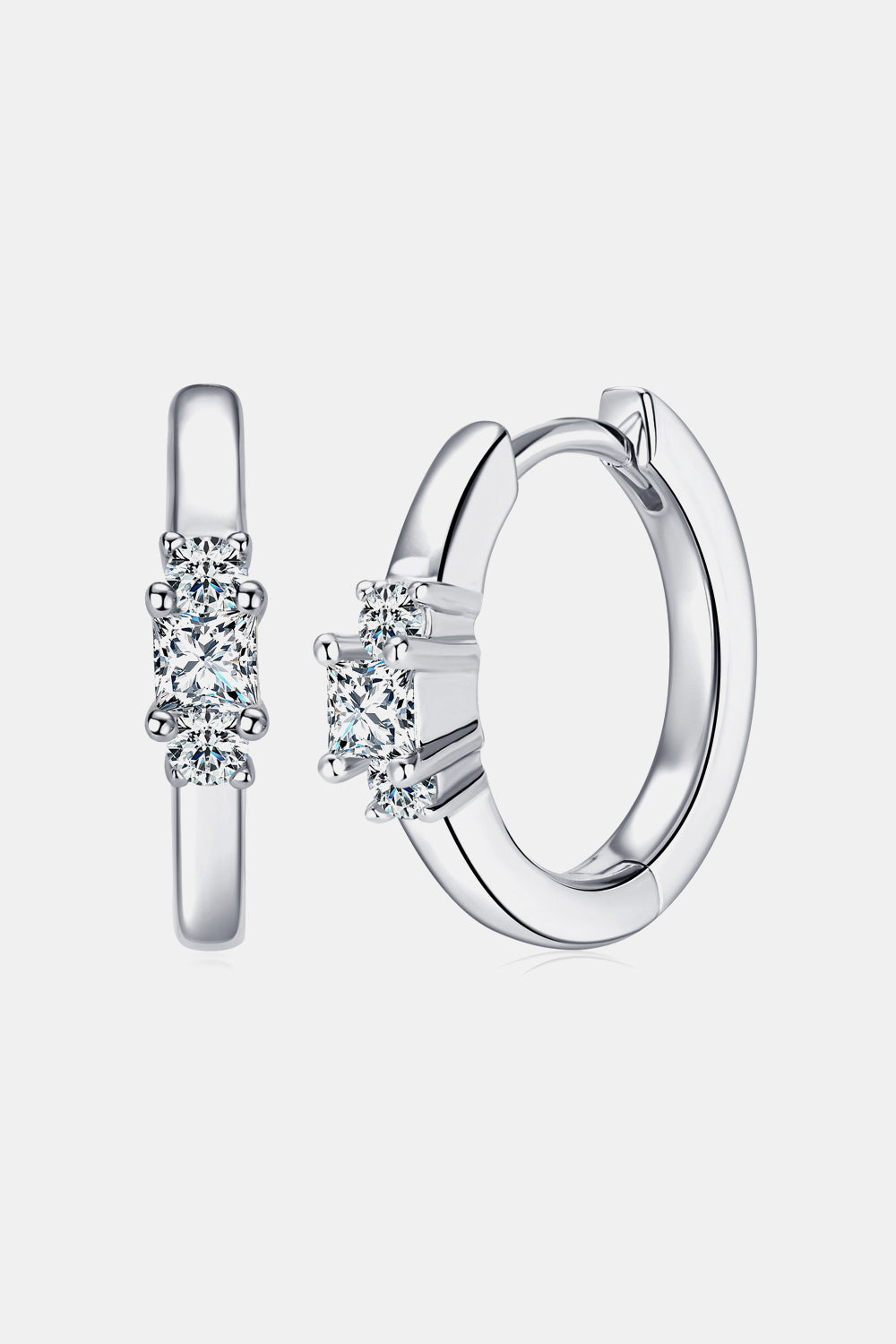 Moissanite Huggie Earrings