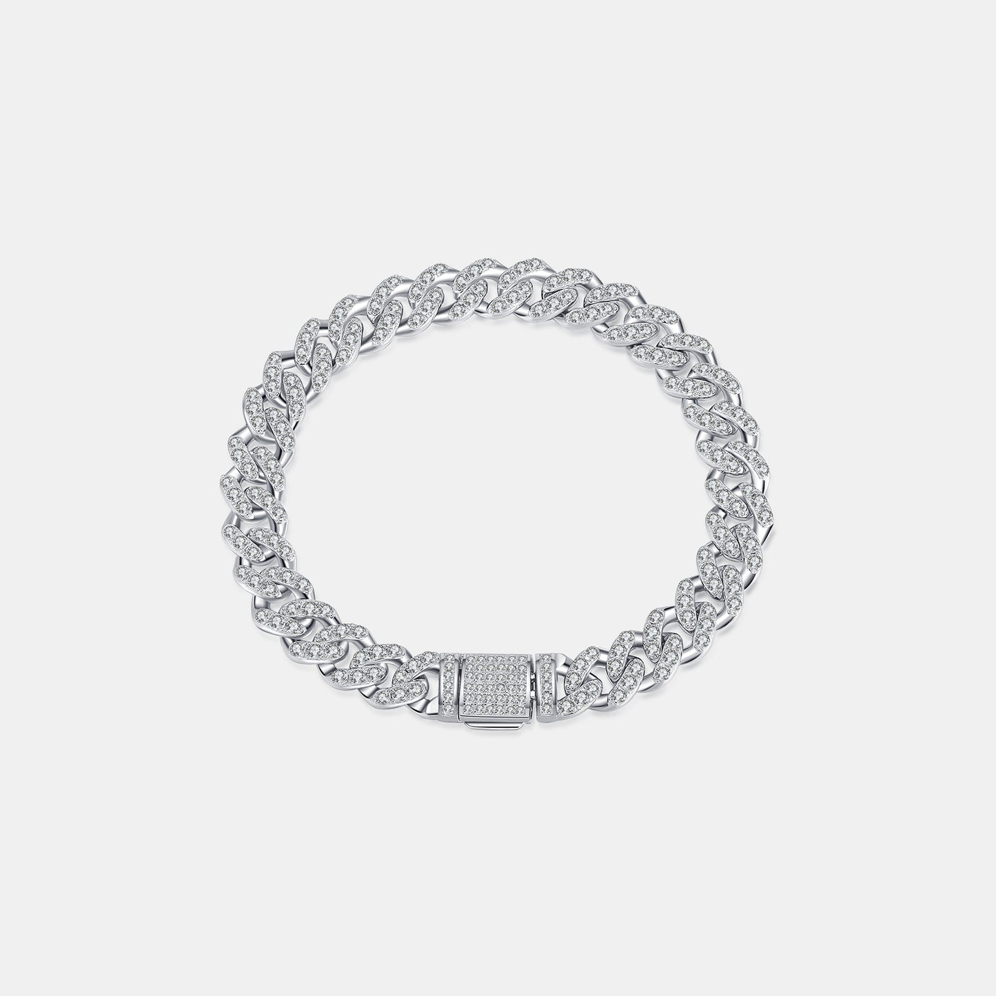 4.63 Carat Moissanite Silver Link Bracelet