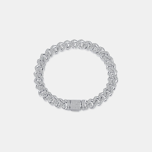 4.63 Carat Moissanite Silver Link Bracelet