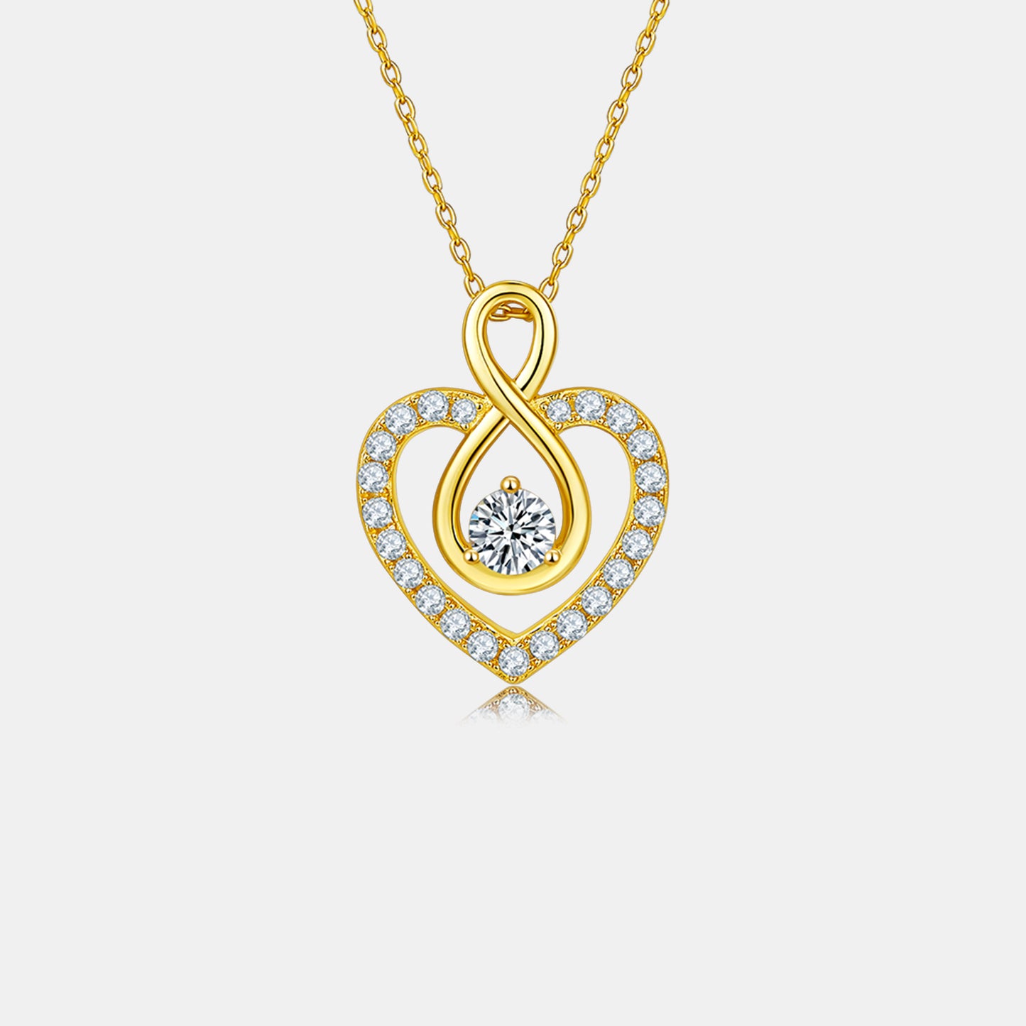 1 Carat Moissanite Infinity Heart Necklace