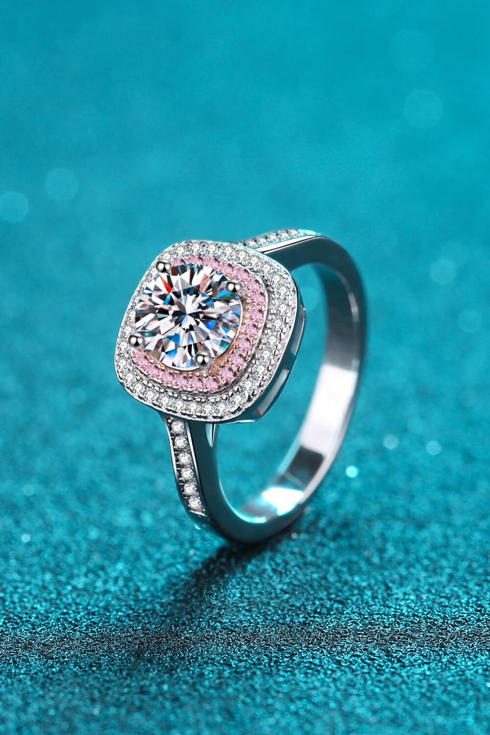 1 Carat Pink Moissanite Promise Ring