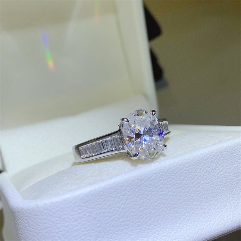 3 Carat Moissanite Oval Ring