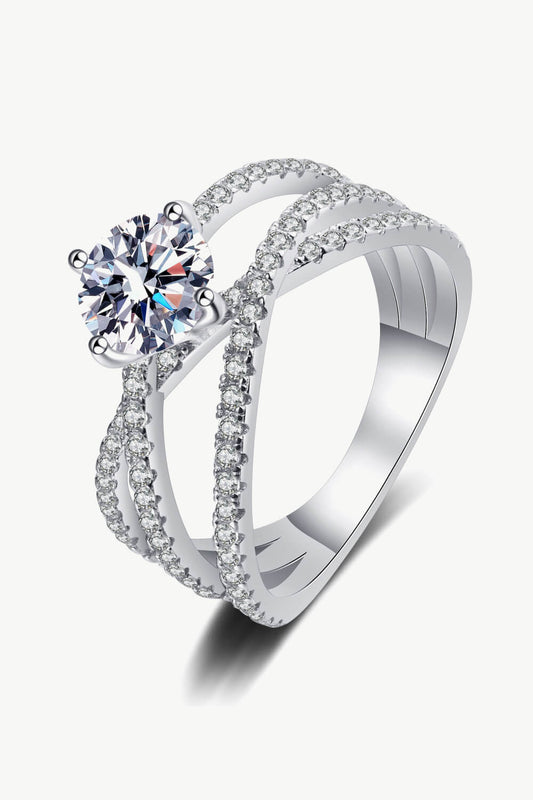 1 Carat Moissanite StarCross Ring