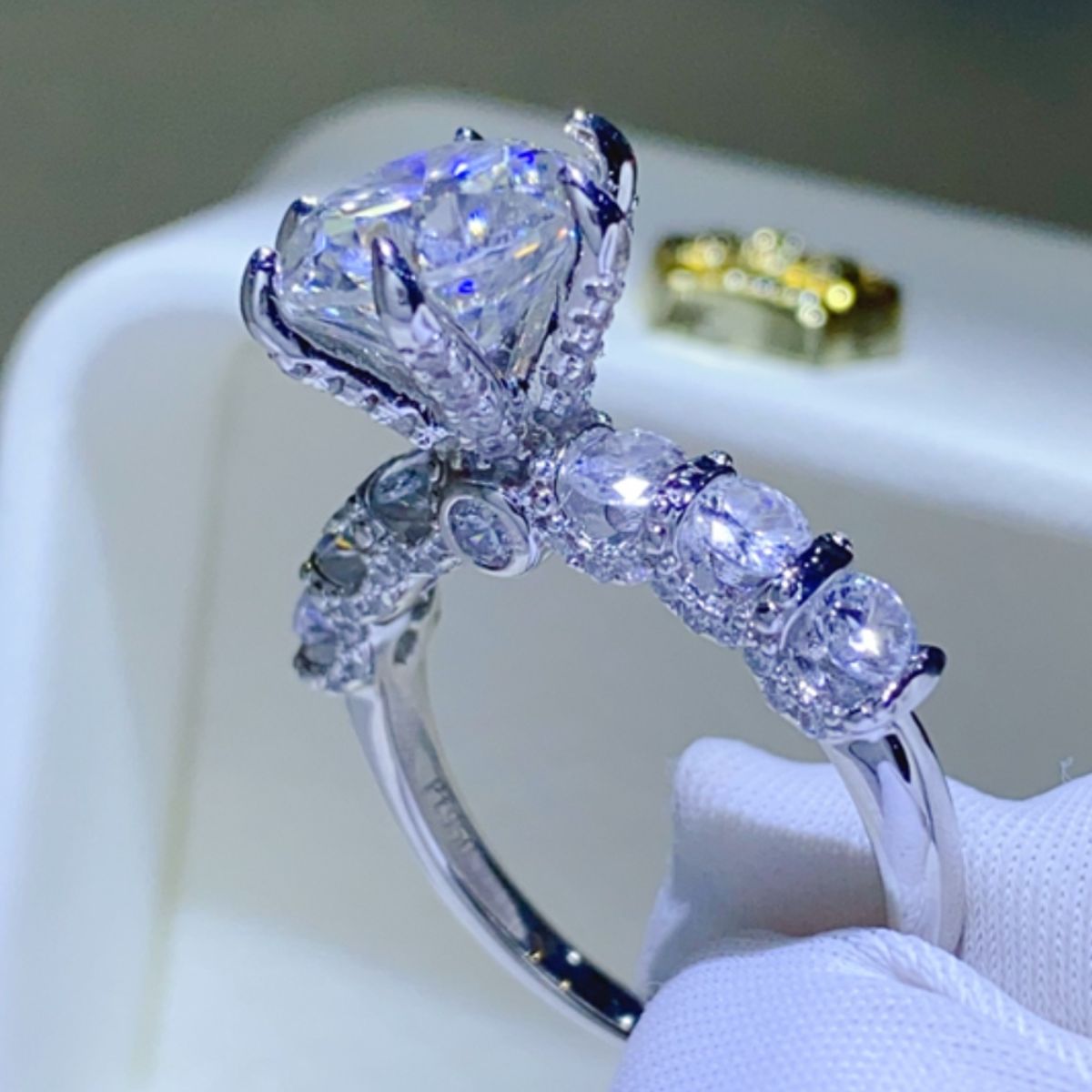 3 Carat Moissanite Diamond Cut Ring