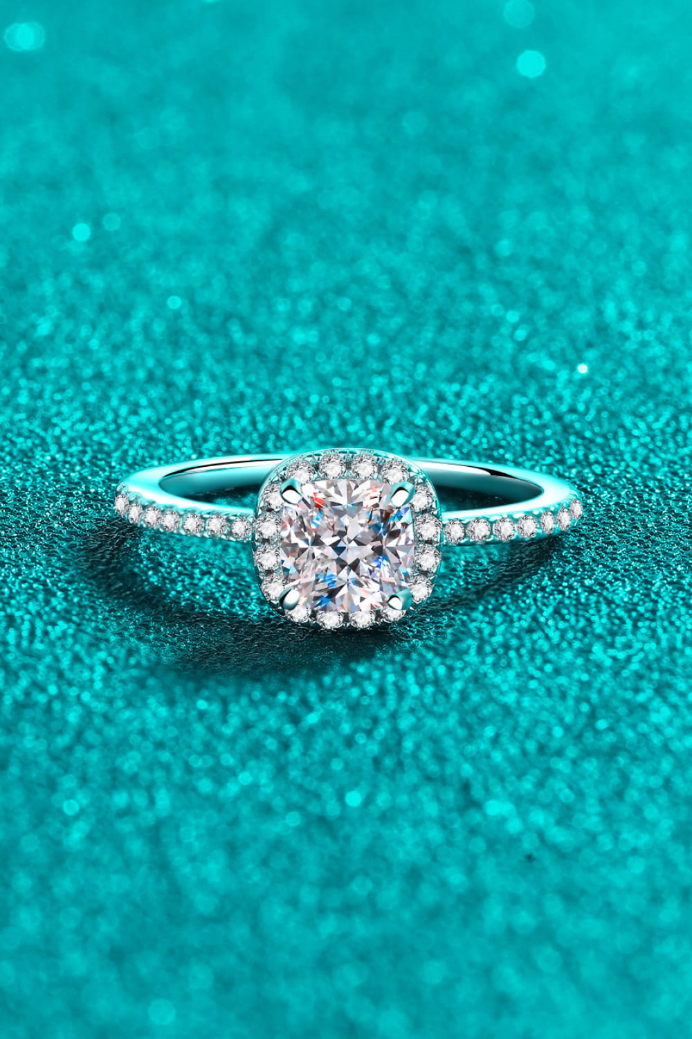 1 Carat Moissanite Halo Ring