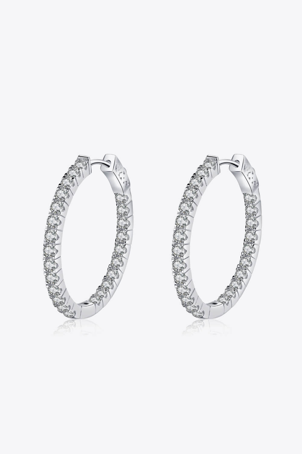 2.88 carat Moissanite Hoop Earrings