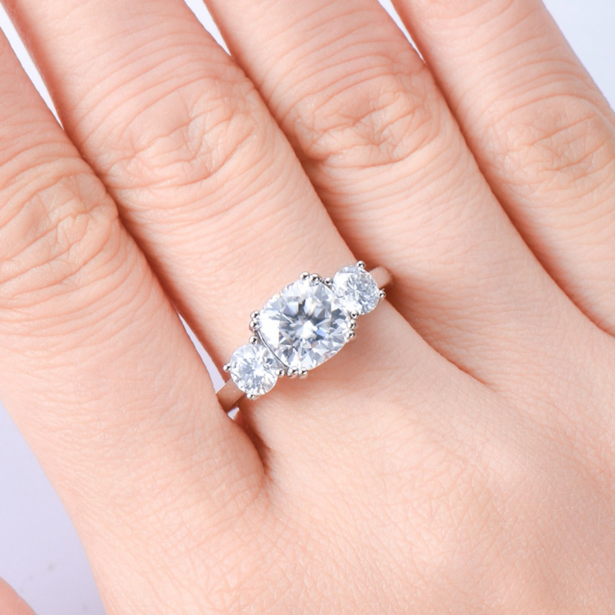 3.5 Carat Moissanite Silver Blossom Ring