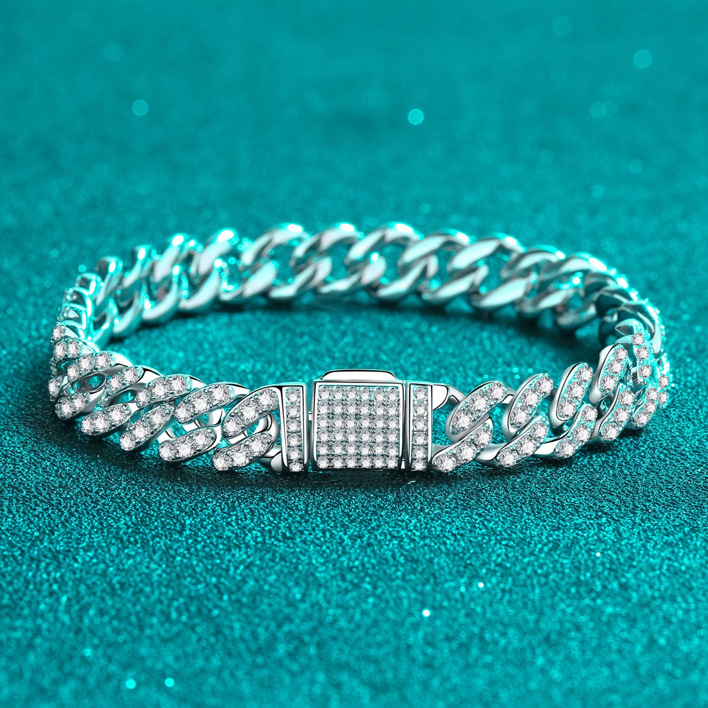 4.63 Carat Moissanite Silver Link Bracelet