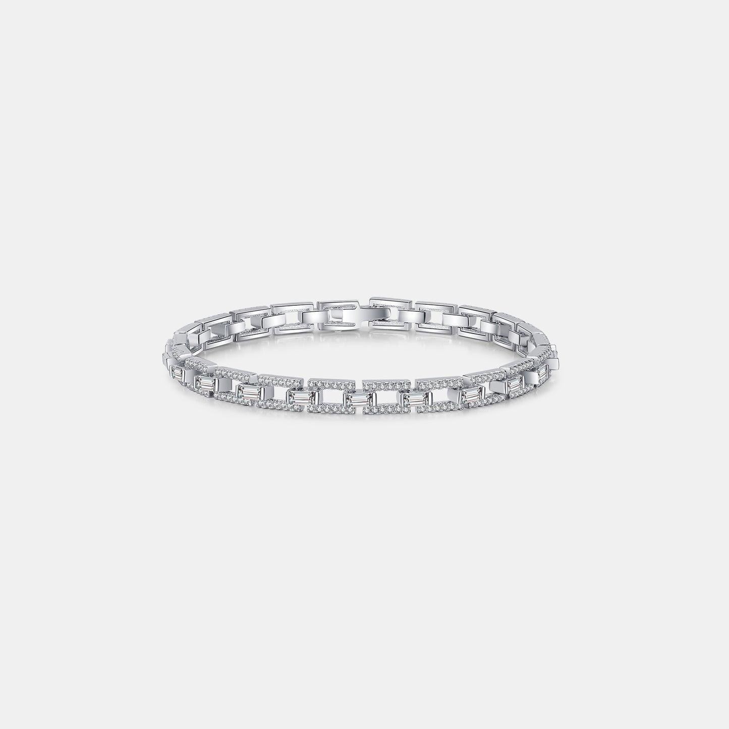 3.2 Carat Moissanite Silver Locked In Bracelet