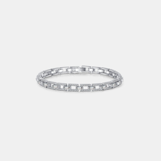 3.2 Carat Moissanite Silver Locked In Bracelet