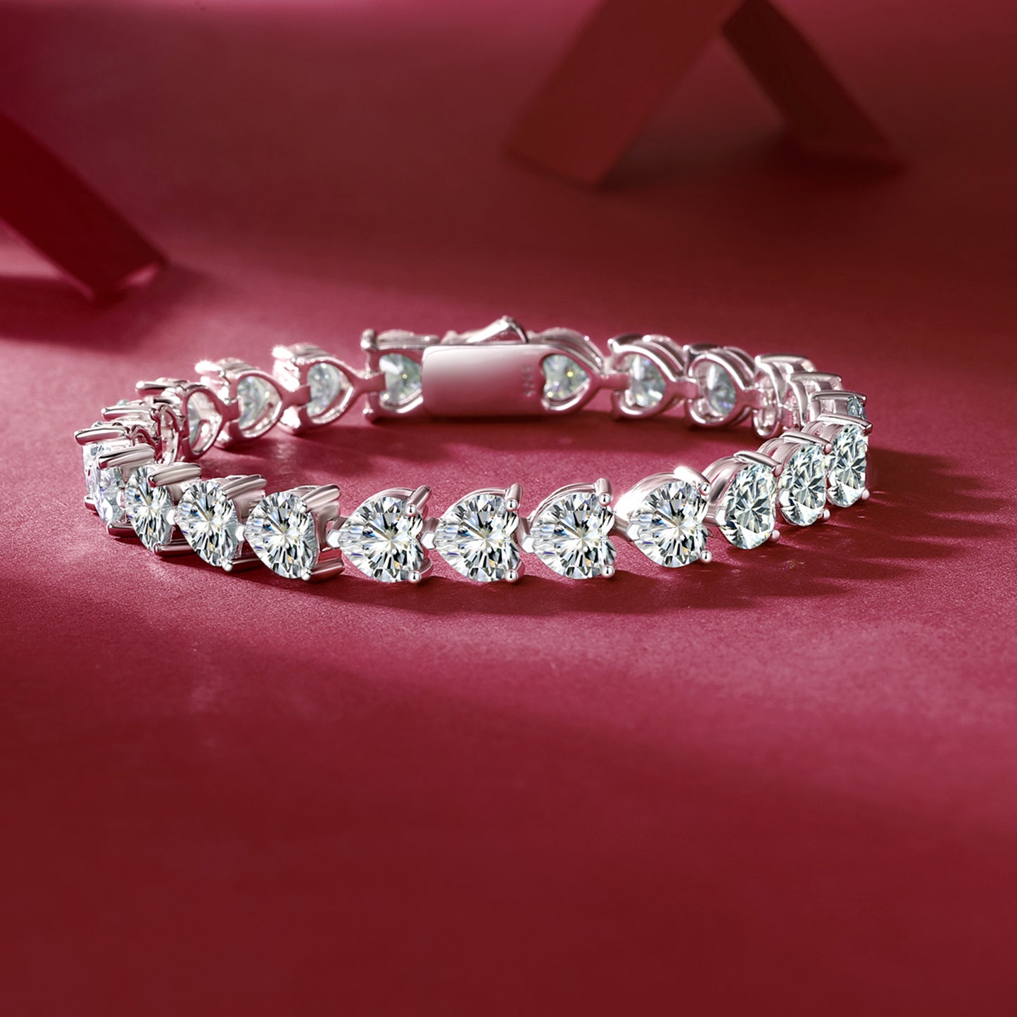 24 Carat Moissanite Heart Bracelet