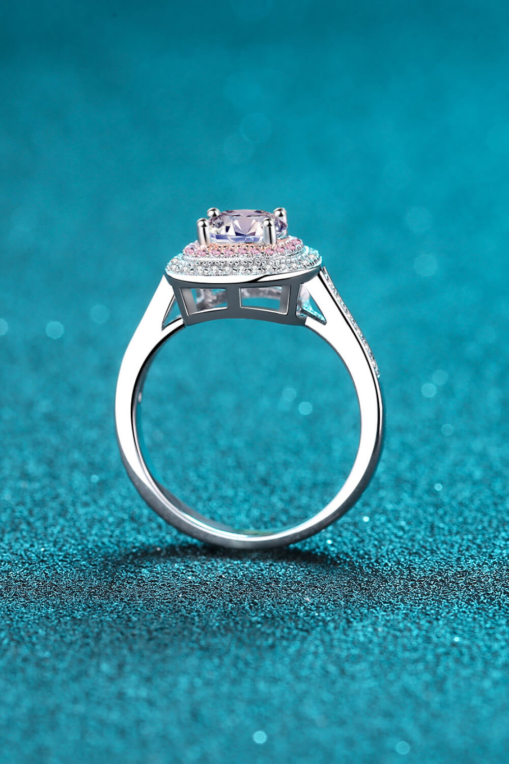 1 Carat Pink Moissanite Promise Ring