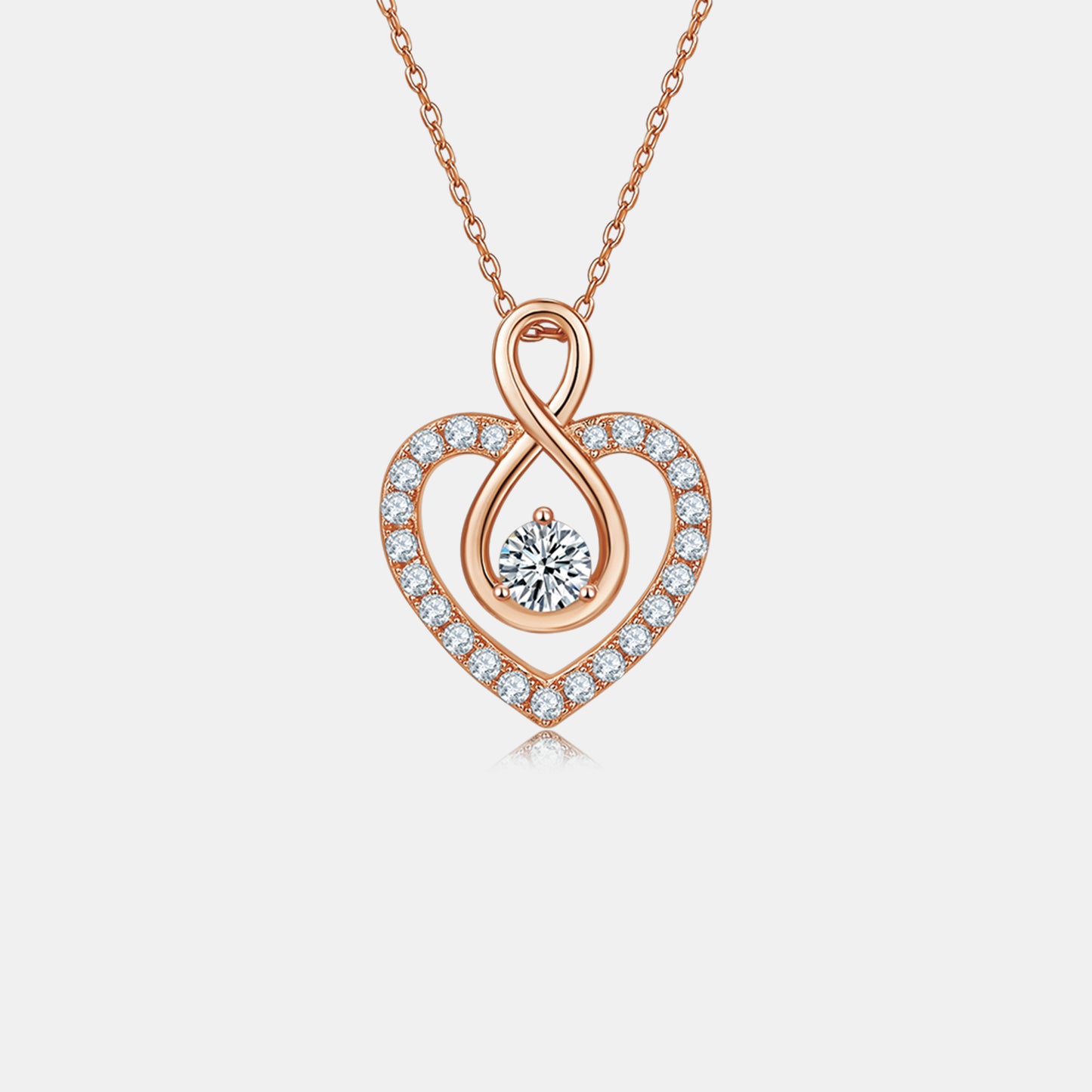 1 Carat Moissanite Infinity Heart Necklace