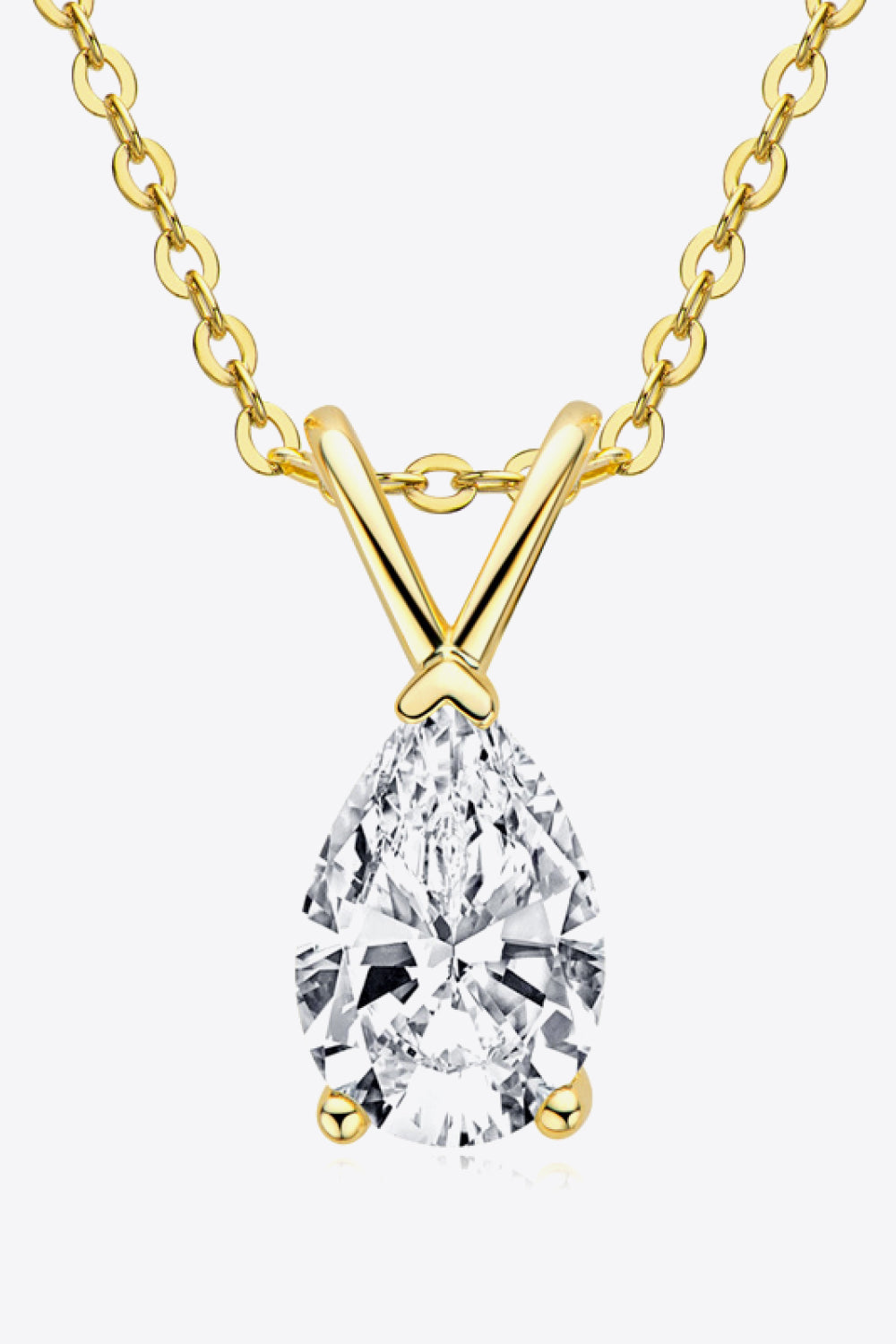 1.5 Carat Moissanite Teardrop Necklace