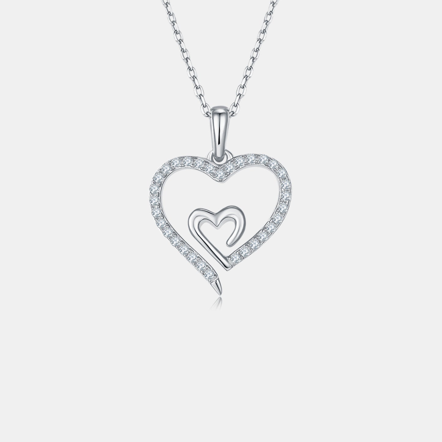 Moissanite Double Heart Pendant Necklace