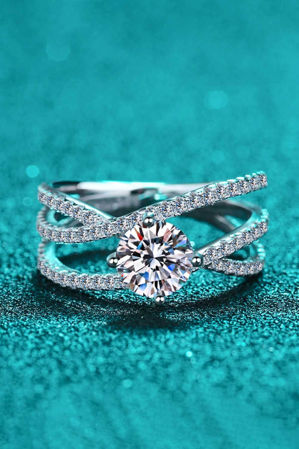 1 Carat Moissanite StarCross Ring