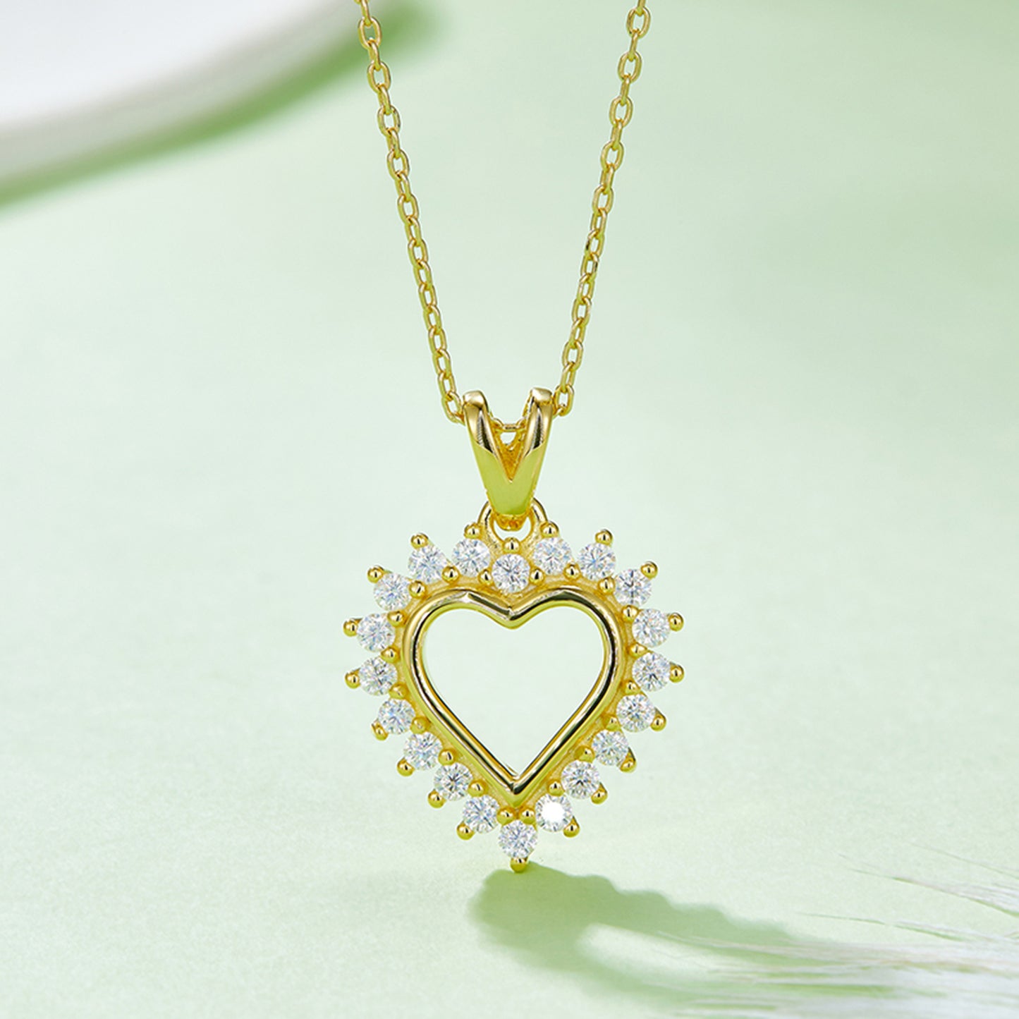 Moissanite Heart Pendant Necklace