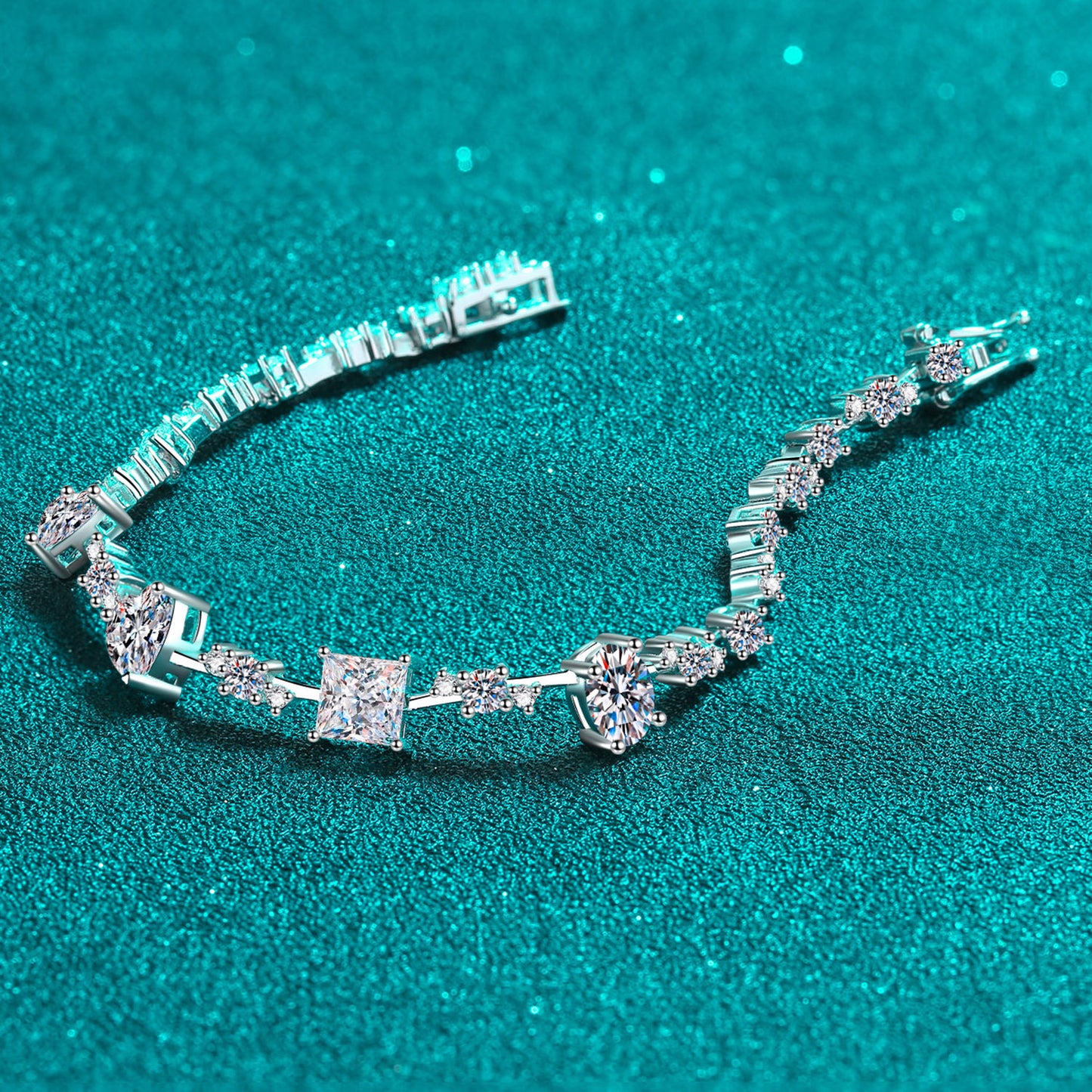 6.2 Carat Moissanite Silver Break Bracelet