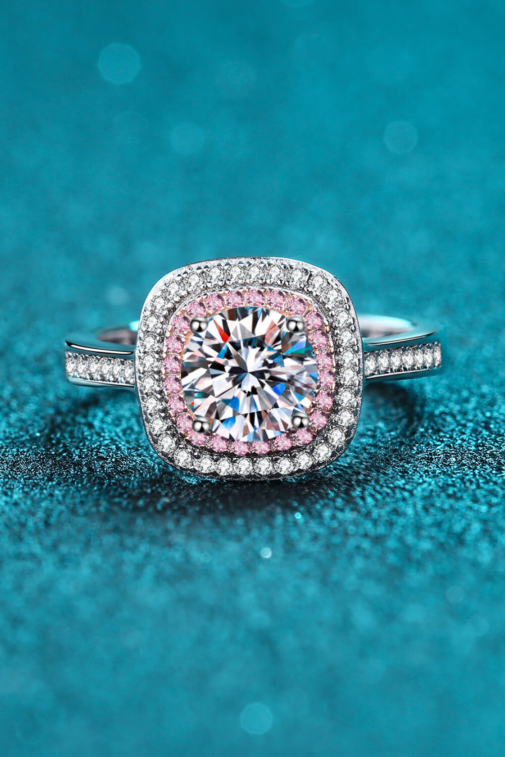 1 Carat Pink Moissanite Promise Ring