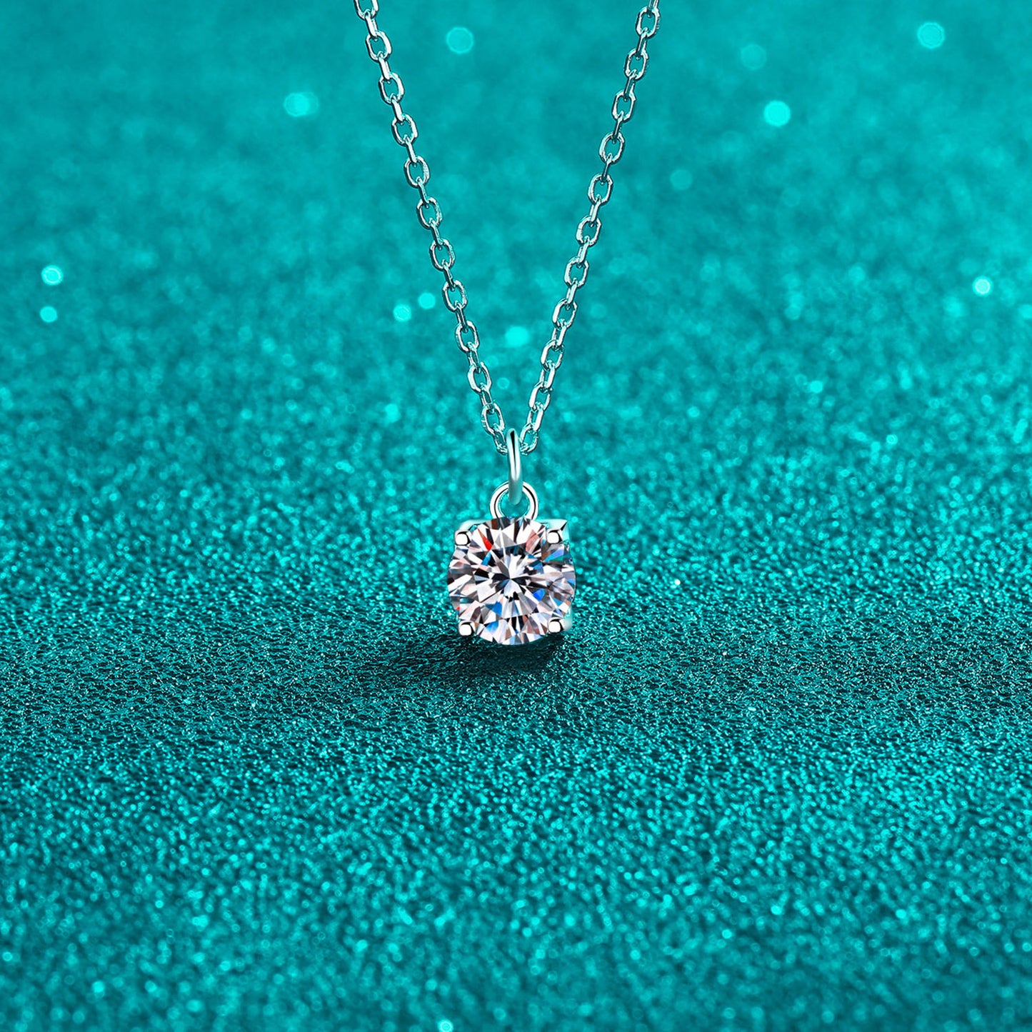 1 Carat Moissanite Square Necklace