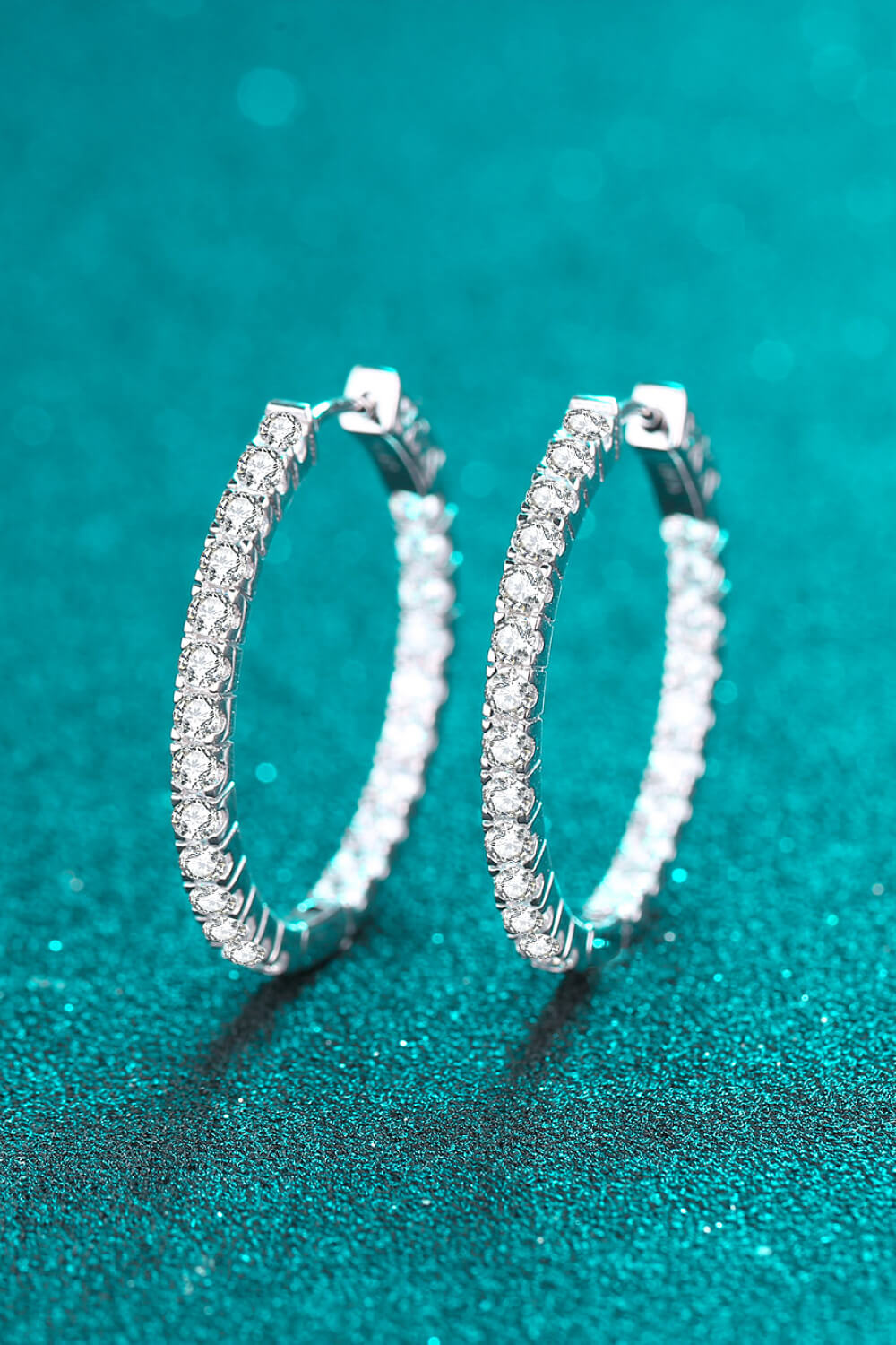 2.88 carat Moissanite Hoop Earrings