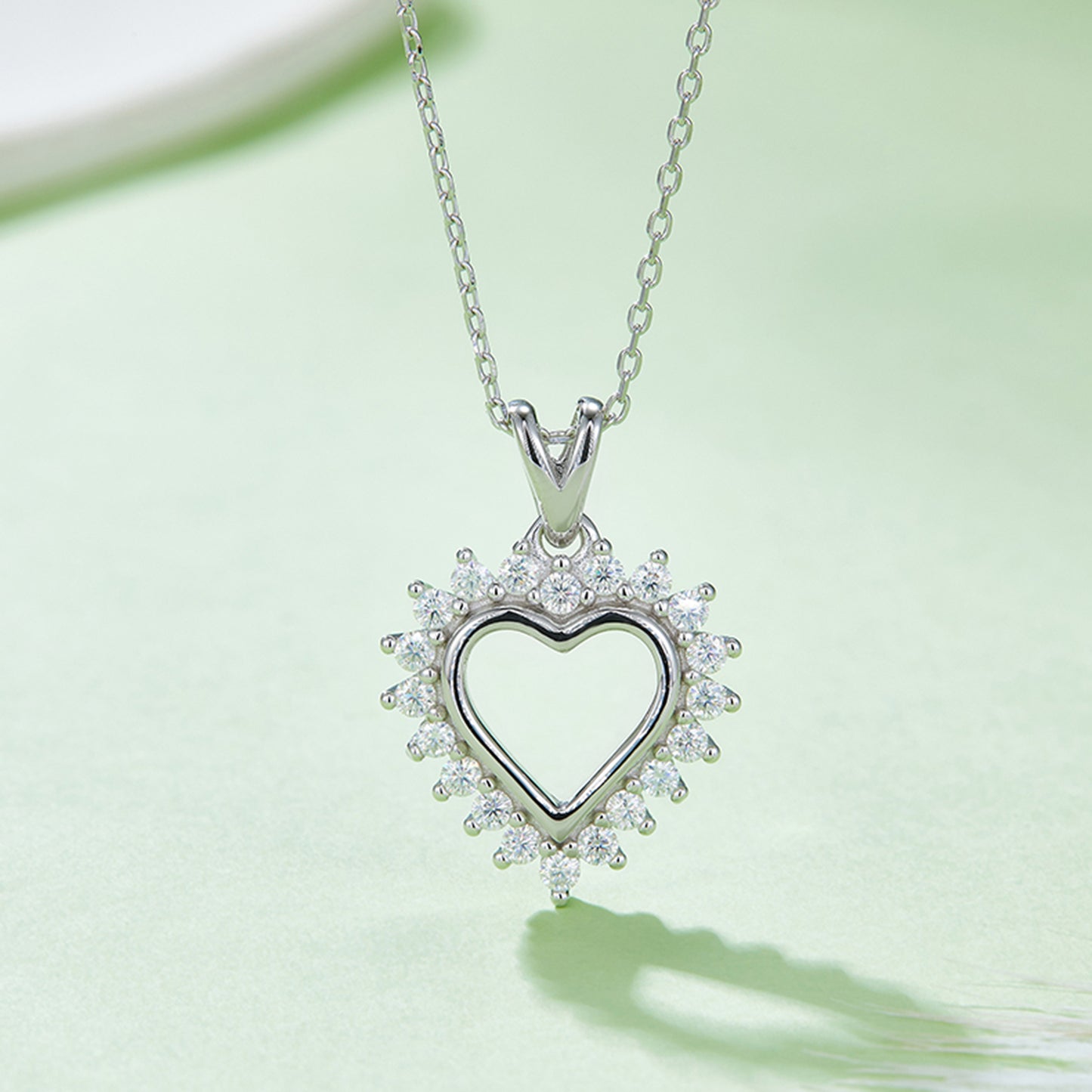 Moissanite Heart Pendant Necklace