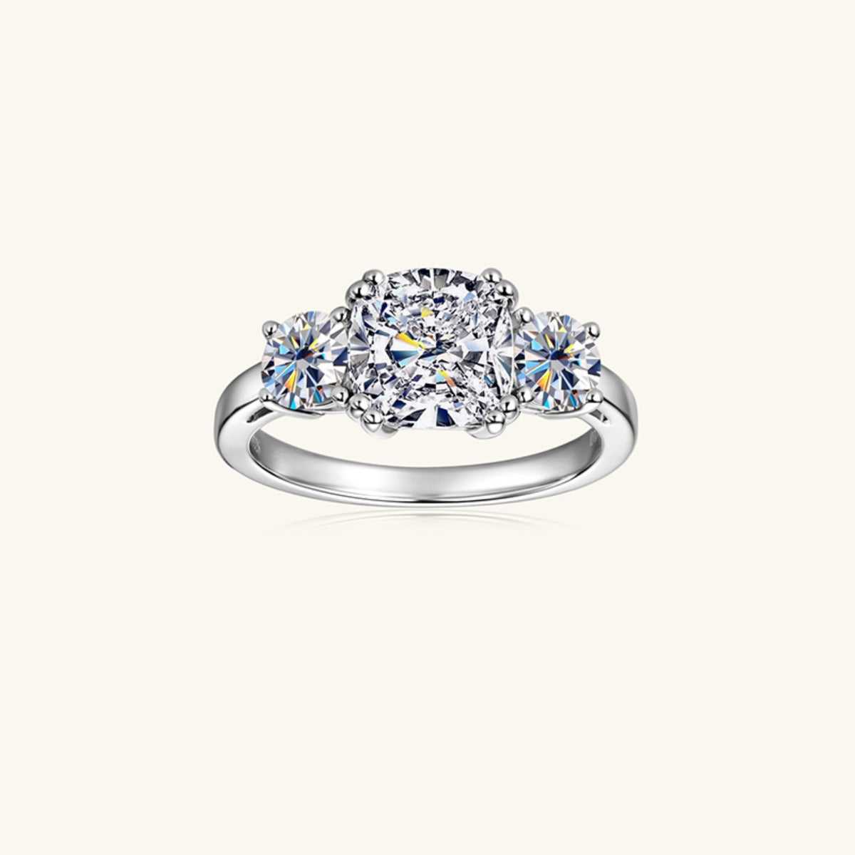 3.5 Carat Moissanite Silver Blossom Ring