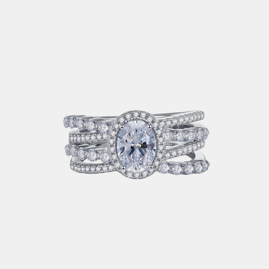 3 Carat Moissanite Layered Princess Ring