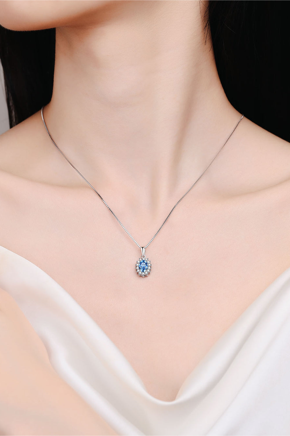 1 Carat Moissanite Ocean Necklace