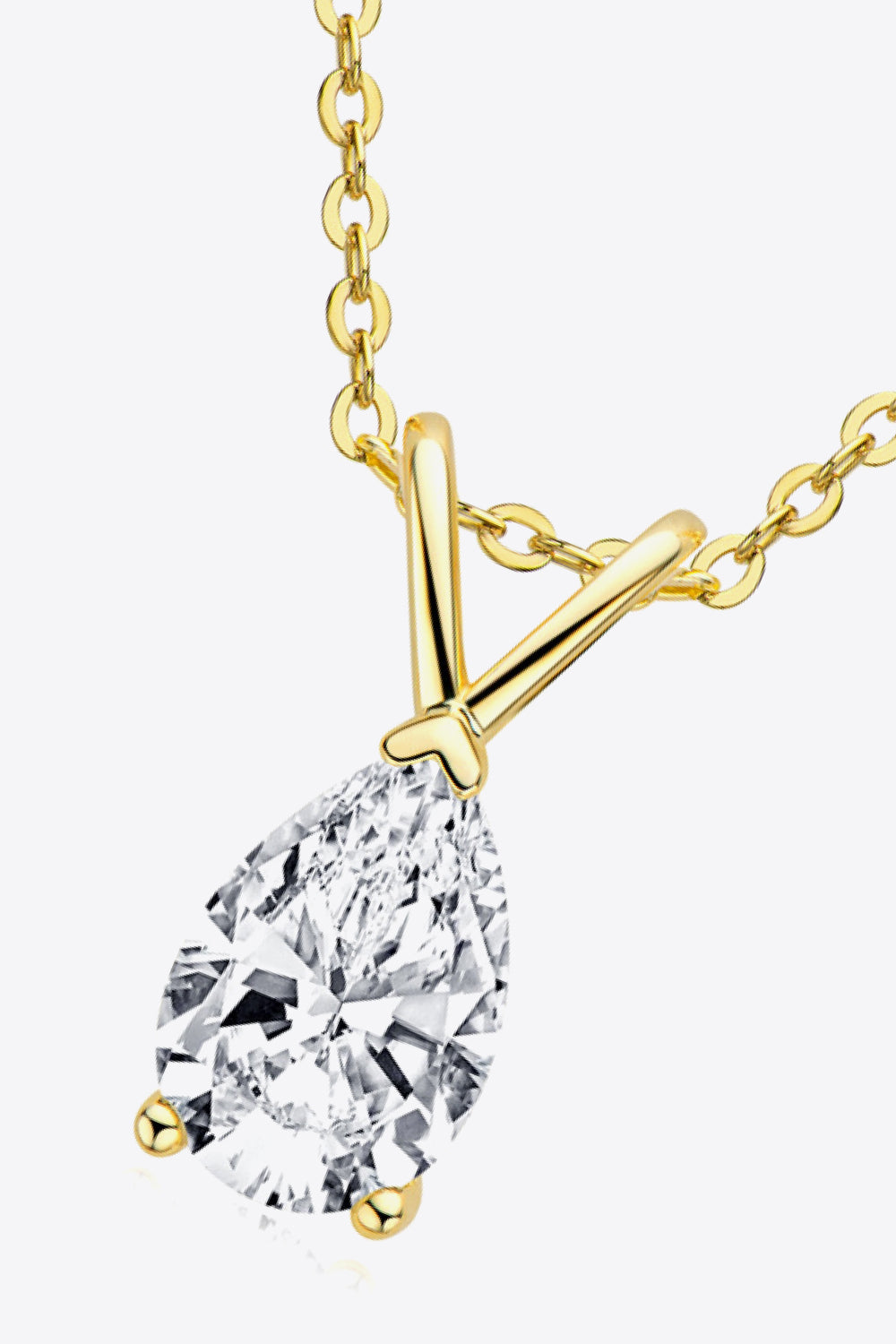 1.5 Carat Moissanite Teardrop Necklace