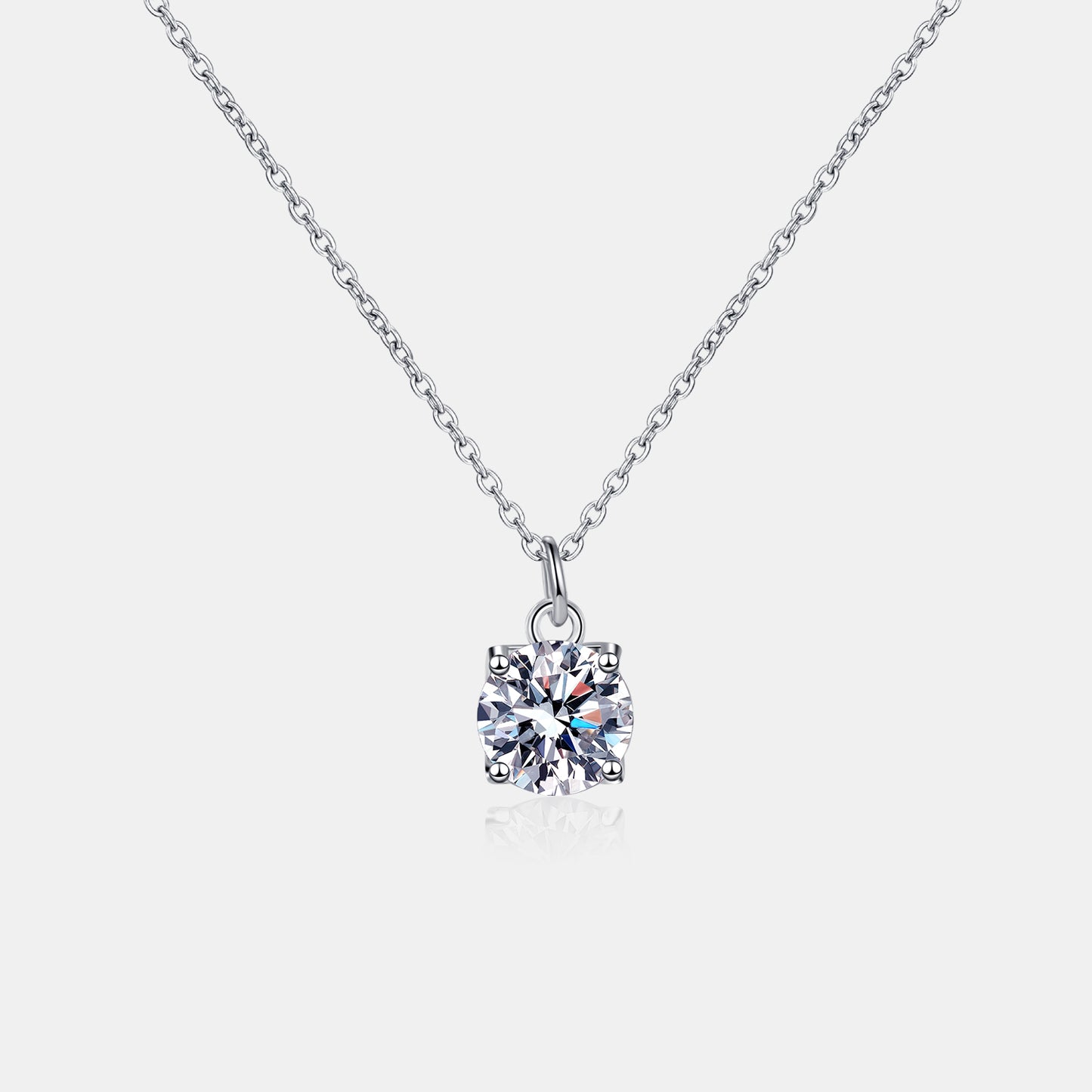 1 Carat Moissanite Square Necklace