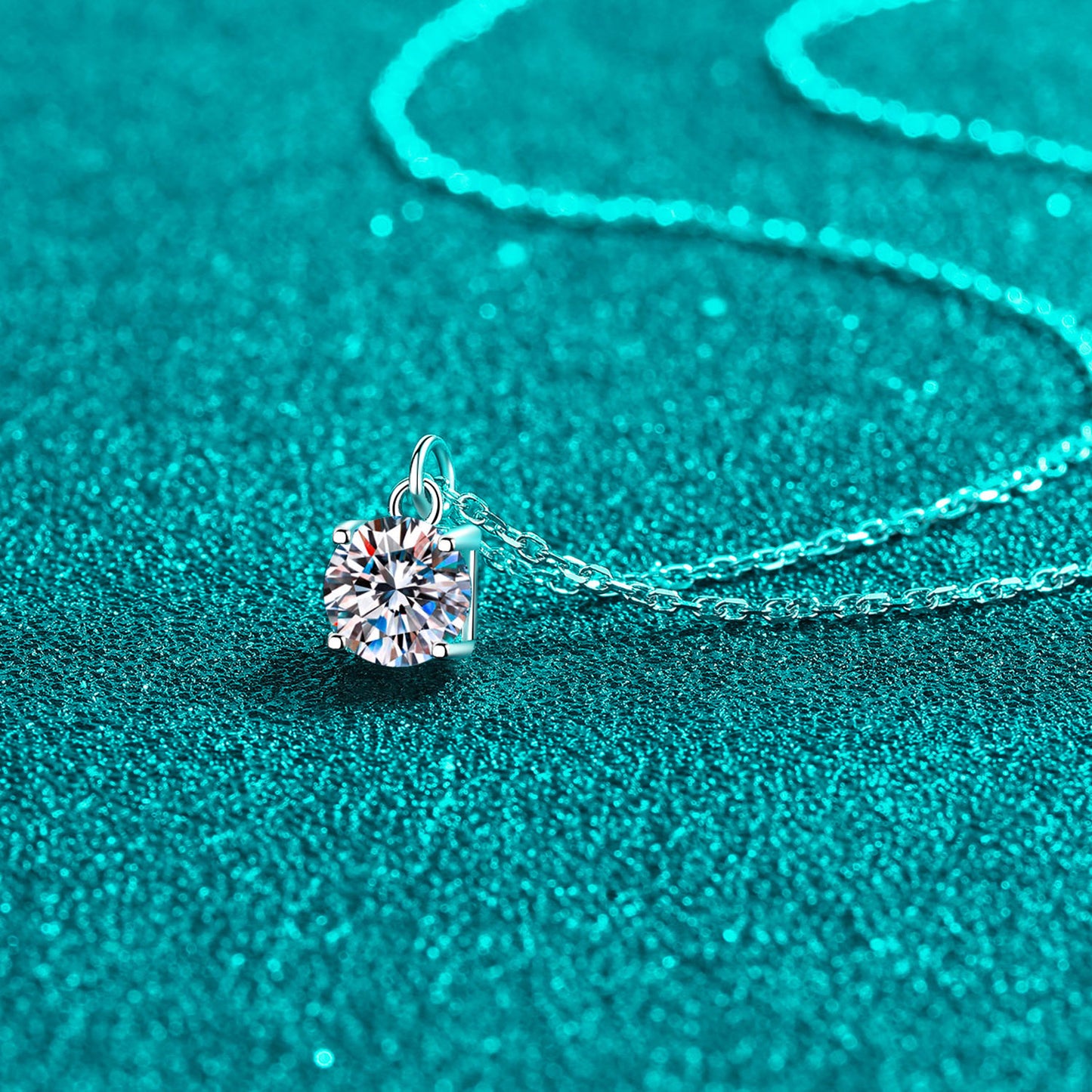 1 Carat Moissanite Square Necklace