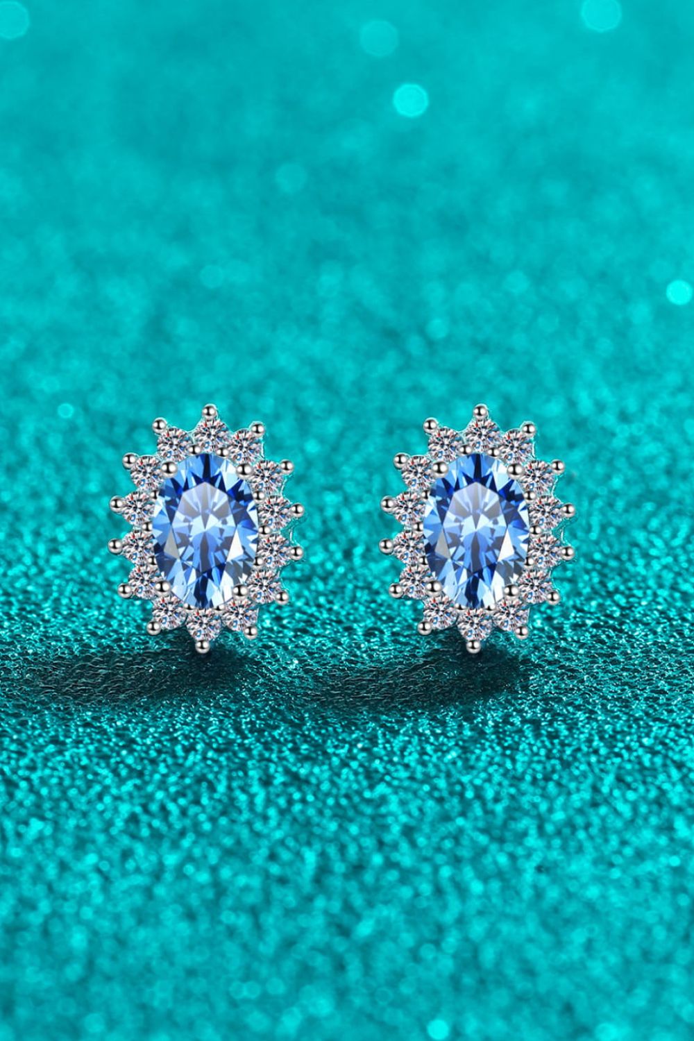 1 Carat Moissanite Ocean Studs